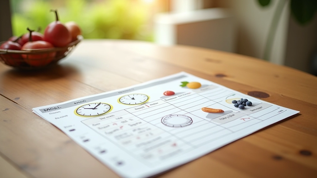 Calendrier alimentaire montrant les heures optimales pour les repas principaux et collations énergétiques