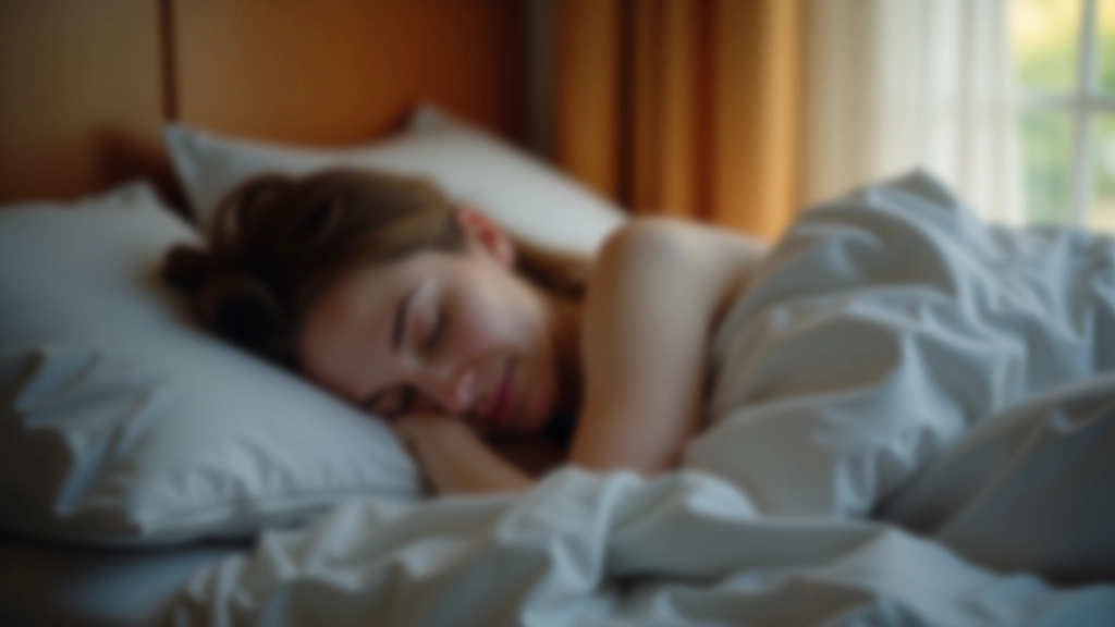 Personne dormant paisiblement sur un lit confortable avec des draps de qualité dans une chambre calme